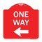 Signmission Designer Series Sign One Way Sign Left Arrow, Red & White Aluminum Sign, 18" x 18", RW-1818-23522 A-DES-RW-1818-23522 - alternate 1